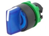Comutator rotativ 22mm cu LED albastru IP66 3 poziții