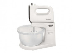 Mixer cu bol Philips HR3745/00 Viva Collection 450W 3 litri 5 viteze plus Turbo Alb / Gri foto