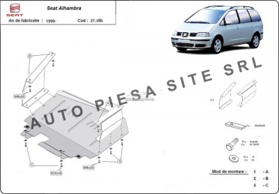 Scut metalic motor Seat Alhambra fabricat in perioada 1999 - 2010 APS-27,186 foto