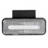Lampa de gabarit LED dreptunghiulara alba AMiO OM-02-W, 10~30V DC, IP67, montaj cu suruburi si baza flexibila, 124X49X22 mm