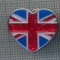 AX 920 INSIGNA - SIMBOL - IUBESC MAREA BRITANIE-INIMA/DRAPEL-PENTRU COLECTIONARI
