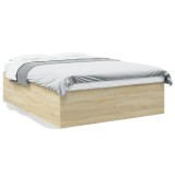 Cumpara ieftin Cadru de pat, stejar sonoma, 150x200 cm, lemn prelucrat