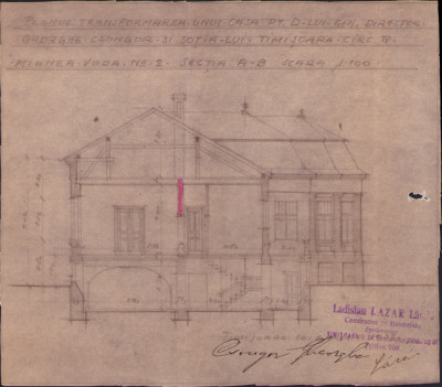 HST A2087 Lot 4 planuri casă director asigurări Timișoara 1928 foto