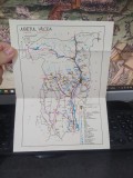 Județul V&icirc;lcea V&acirc;lcea, hartă turictică, circa 1987, 193