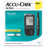 Pachet:Glucometru Accu Chek Active,Lansator Ace SoftClix,60 Teste,60 Ace,Borseta, ROCHE