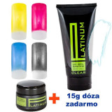 Cumpara ieftin Set de 4buc pigment colorat și gel UV 125g + borcan 15g, Platinum