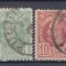 ROMANIA 1885/1888 LP 43 REGELE CAROL I VULTURI HARTIE COLORATA SERIE STAMPILATA