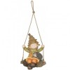 Decoratiune Gradina Strend Pro MagicHome Fata in Leagan Ceramica 33x26x43cm, Rezistenta UV, 4kg