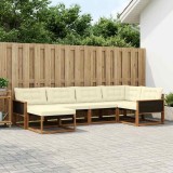 vidaXL Set de canapele de exterior cu pernă 6 pcs Natural și Crem 3381526