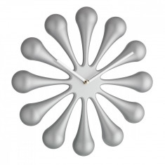 Ceas de perete analog, creat de designer, model ASTRO, argintiu metalic mat, TFA 60.3008 Children SafetyCare