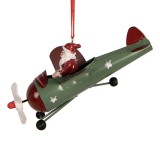 Cumpara ieftin Ornament brad Craciun Saniuta metal multicolor Avion 13x11x5 cm