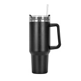 Cana termos, otel inoxidabil plastic, fara BPA, 1200 ml, design ergonomic, cu pai, negru