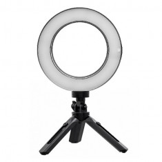 Lampa circulara LED 16 cm diametru, mini trepied extensibil,rotire 360 grade inclus