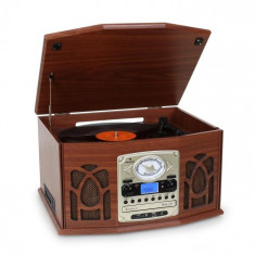 Auna Sistem audio NR-620, Retro Record Player CD MP3, maro foto