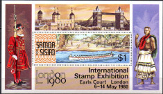 SAMOA 1980, Corabii, Expo. LONDON 1980, serie neuzata, MNH foto