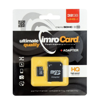 Card MicroSD 32GB + Adaptor (Clasa 10) IMRO foto