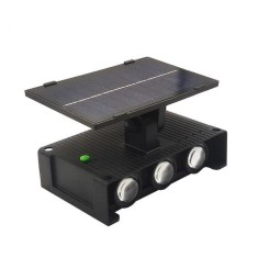 Lampa solara de perete, din ABS, cu 6 LEDuri, autonomie 10h, rezistenta la apa, cu lumina calda, negru