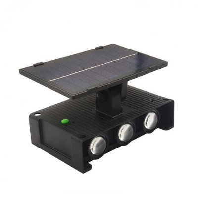 Lampa solara de perete, din ABS, cu 6 LEDuri, autonomie 10h, rezistenta la apa, cu lumina calda, negru foto