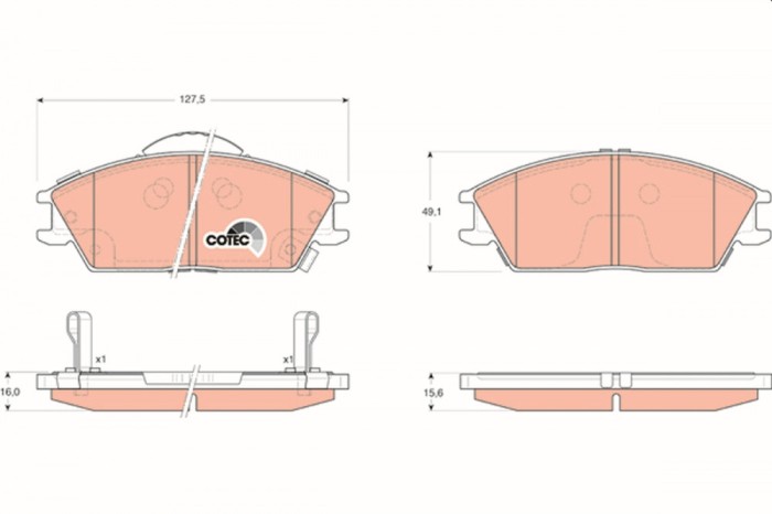 TRW GDB3331 COTEC set placute frana,frana disc