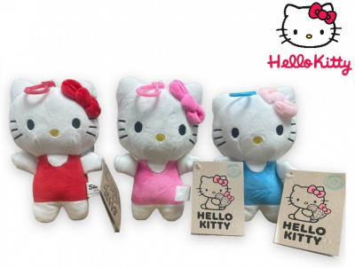 Set 3 x jucarie plus Hello Kitty, BagClip, 17 cm, Multicolor, ORIGINAL !! foto