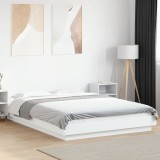 VidaXL Cadru de pat, alb, 140x200 cm, lemn prelucrat