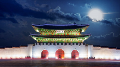 Tablou canvas City62 Castel Seoul noaptea, 105 x 70 cm foto