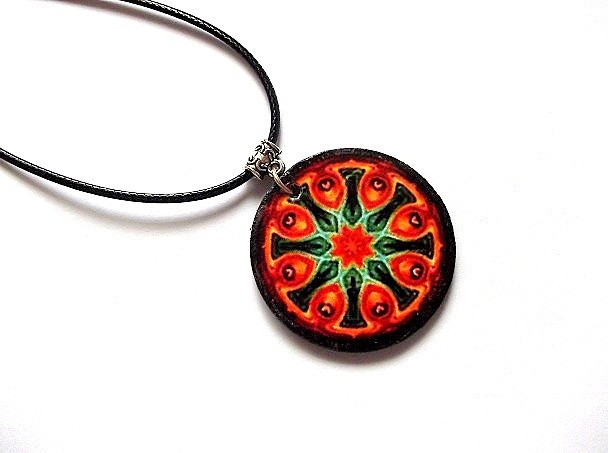 Colier lemn cu mandala 45962