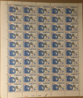 Czechoslovakia 1991 50 x Europa CEPT Space in block Mi.3084 MNH CD.002 foto