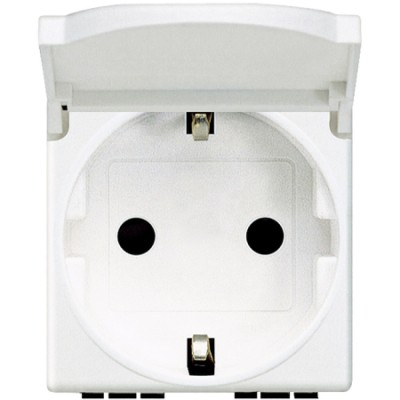 Priza schuko cu capac 2M Matix Bticino alb AM5440 2P foto