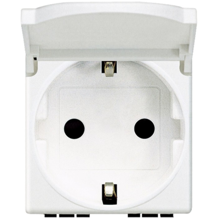 Priza schuko cu capac 2M Matix Bticino alb AM5440 2P