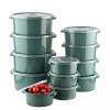 Set 12 Cutii alimente (4X500 ml, 4X1000 ml, 4X2000 ml), Verde Inchis, Capac cu dispozitiv de eliberare aer