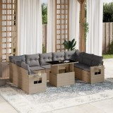 Gossi set canapele de gradina cu perne, 10 piese, bej, poliratan