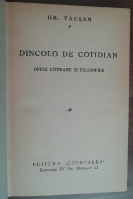 myh 50f - Gr Tausan - Dincolo de cotidian - editie interbelica foto