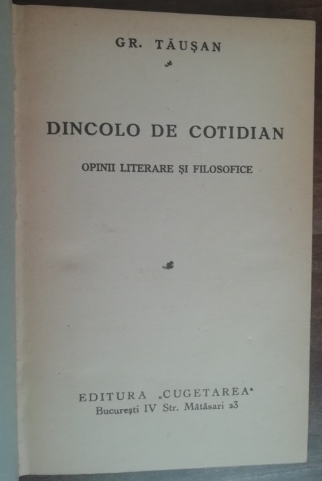 myh 50f - Gr Tausan - Dincolo de cotidian - editie interbelica