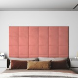 Gossi panouri de perete 12 buc. roz 30x30 cm catifea 1,08 m2