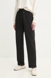 Armani Exchange pantaloni de trening femei, culoarea negru, drept, high waist, XW000096 AF10804
