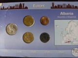 Seria completata monede - Albania 1996-2000, 5 monede UNC