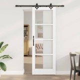 Ușă glisantă cu set de accesorii Alb 73.5x211 cm Lemn solid de pin