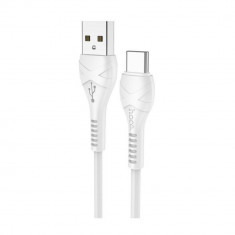 Cablu cu conectori USB tata si USB tip C tata, Hoco X37 Cool, 3A, lungime 1m, alb
