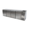 Frigider Bar Profesional Inox cu Cuva, 4 Usi, 968L, 267cm, +2/+10&deg;C, Fabricat in Italia