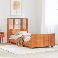 vidaXL Cadru pat fără saltea, maro ceruit, 75x190 cm, lemn masiv pin 3323715
