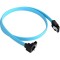Cablu SATA3 date Active, pentru hdd / ssd / dvd, ACTIVE , 50cm, clips metalic, unghi 90 grade, sata III 3, albastru