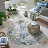 Cumpara ieftin Covor rotund Bella Leaf Outdoor Albastru 160x160 cm, Flair Rugs
