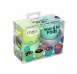 SET 4 RECIPIENTE SILICON SNAP&amp;GO, MELII, 118 ML