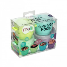 SET 4 RECIPIENTE SILICON SNAP&GO, MELII, 118 ML