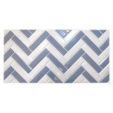 Panou decorativ, PVC, model zig-zag 3D, alb-albastru, 96x48.5cm, Artool