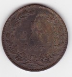 Monedă Rom&acirc;nia 10 Bani 1867 &ndash; Carol I &ndash; stemă și coroană