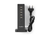 Incarcator multiport de familie Nedis 5x USB 2.1A (max) 45W + 1x USB type C 30W PD negru