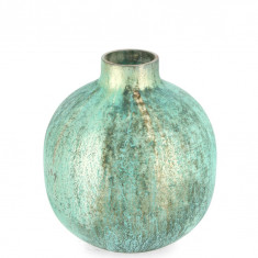 Vaza Tapi, Bizzotto, Ø 16 x 19 cm, sticla, handmade, turcoaz