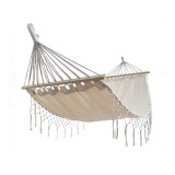 Hamac suspendabil cu tesatura bej si model macrame, 200 x 100 cm, General